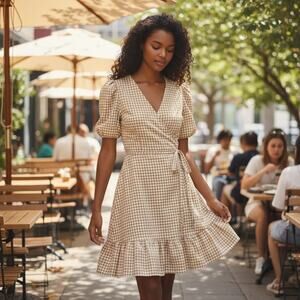 LOFT Ann Taylor Wrap Dress Gingham